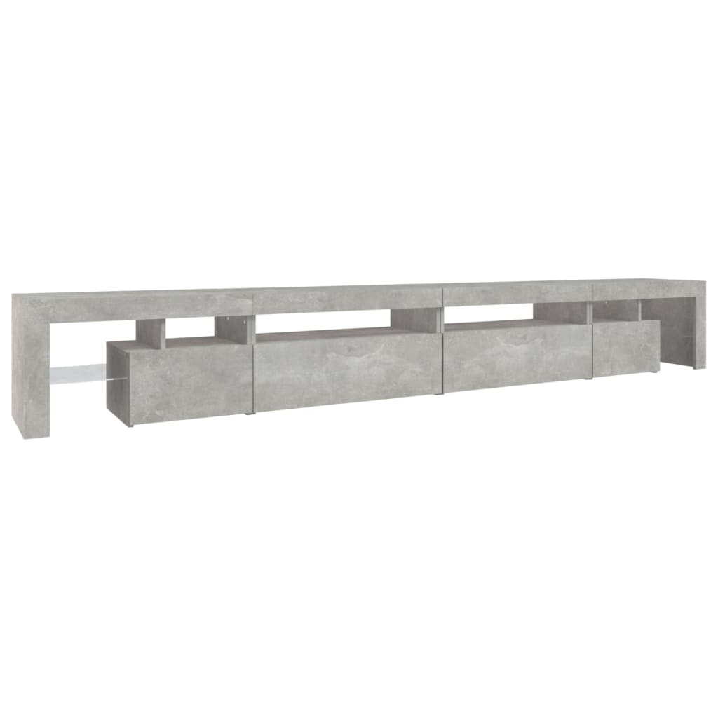 TV ormarić s LED svjetlima siva boja betona 290x36,5x40 cm