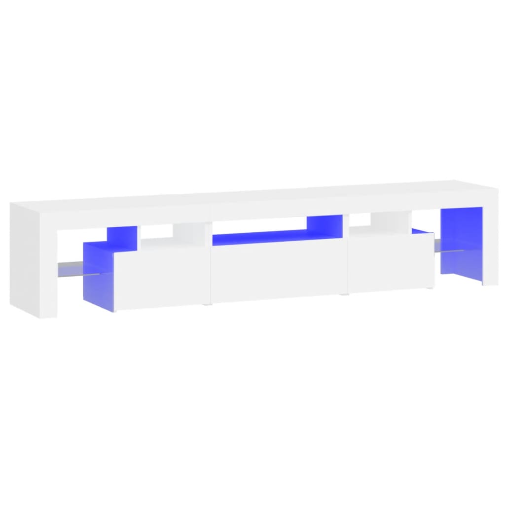 TV ormarić s LED svjetlima bijeli 200x36,5x40 cm