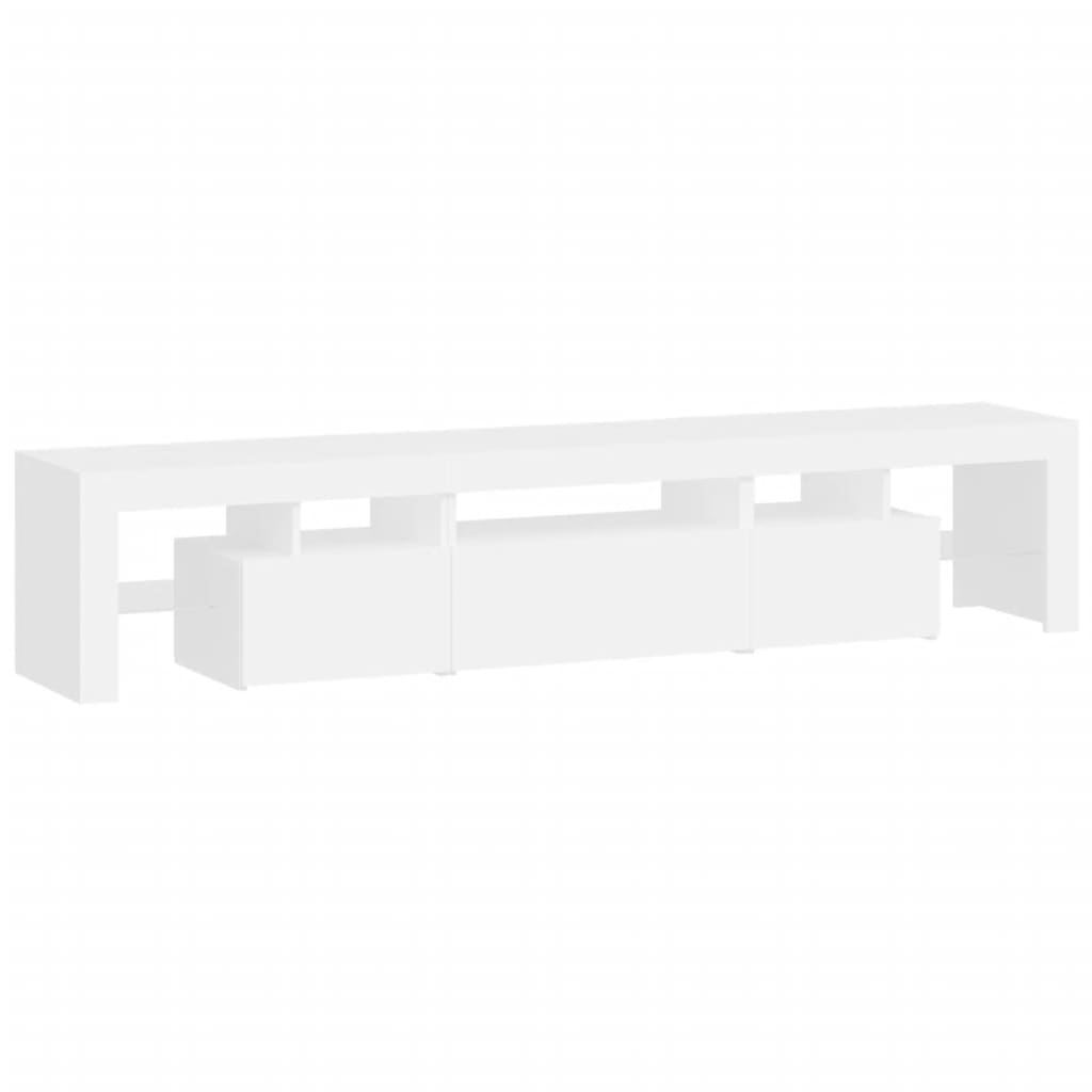 TV ormarić s LED svjetlima bijeli 200x36,5x40 cm