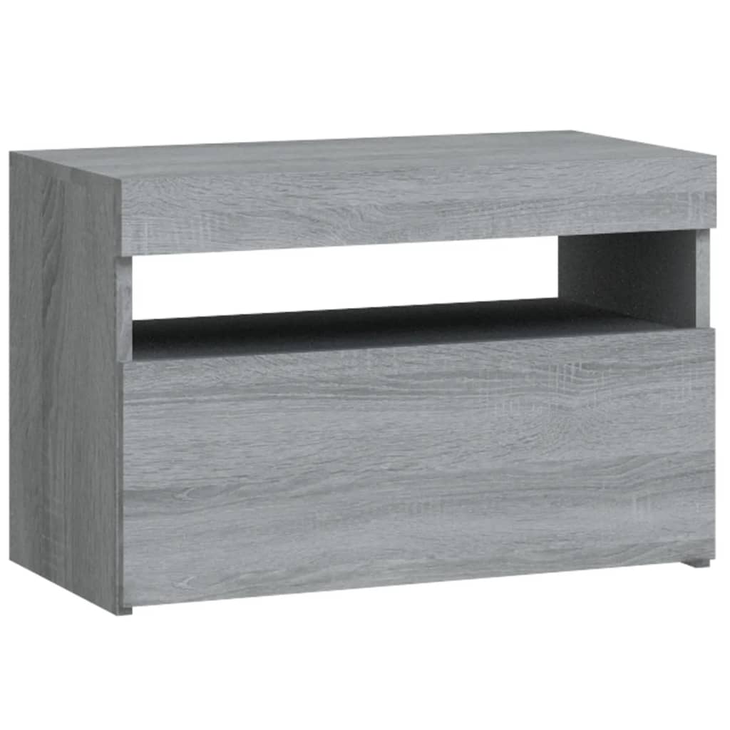 Noćni ormarić s LED svjetlima boja hrasta sonome 60x35x40 cm