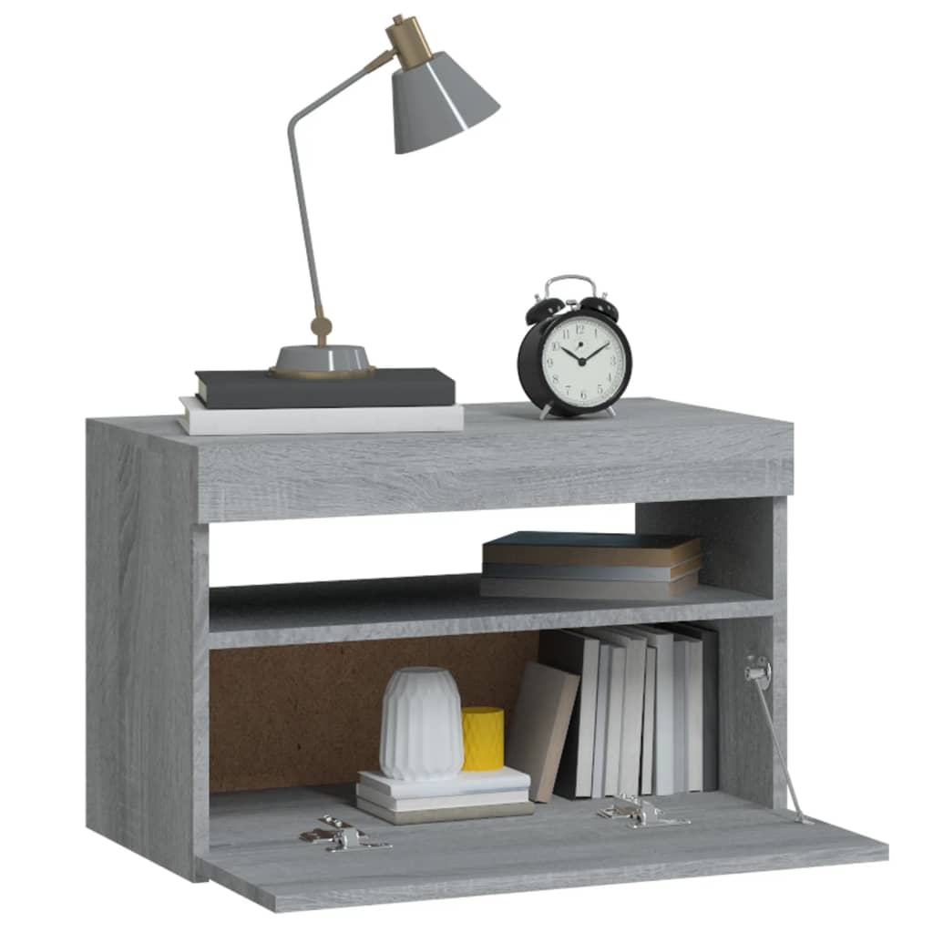 Noćni ormarić s LED svjetlima boja hrasta sonome 60x35x40 cm