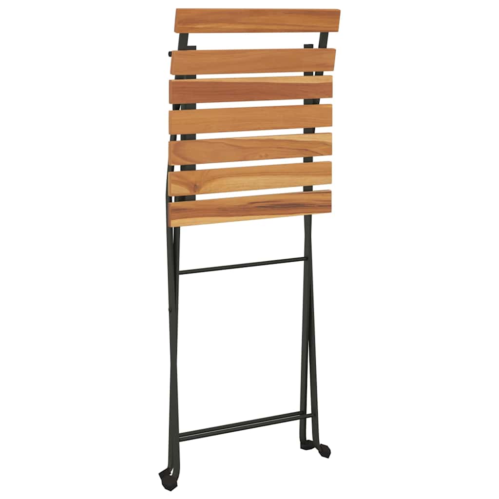 7-dijelni sklopivi bistro set masivno bagremovo drvo i čelik