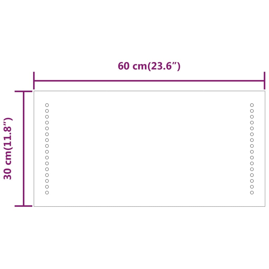 LED kupaonsko ogledalo 30x60 cm
