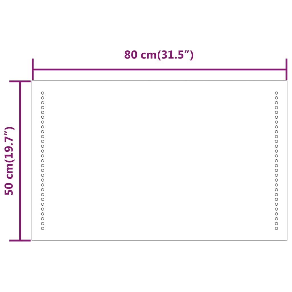 LED kupaonsko ogledalo 50x80 cm