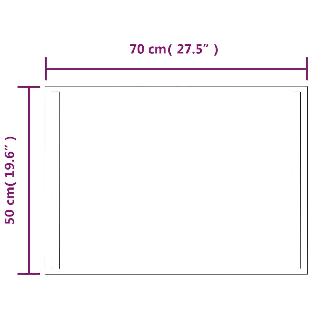 LED kupaonsko ogledalo 50x70 cm
