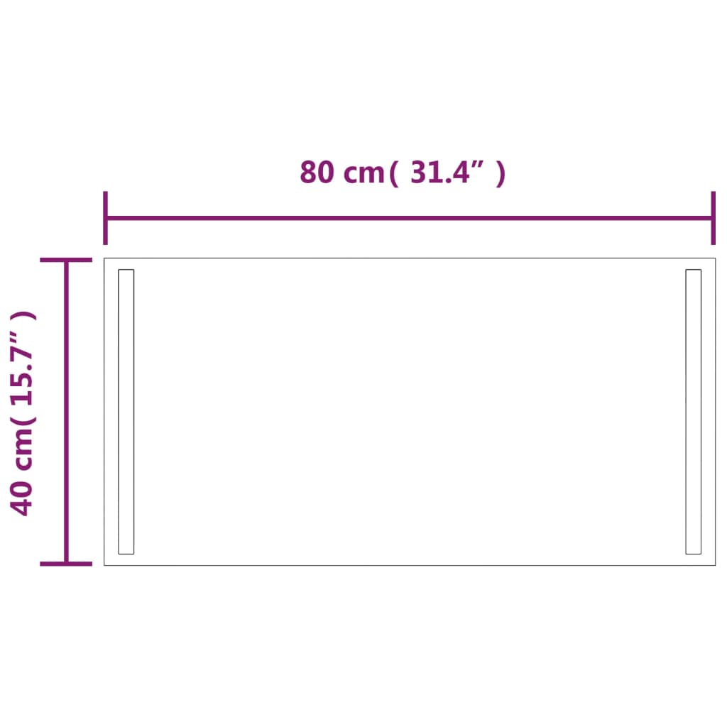 LED kupaonsko ogledalo 40x80 cm