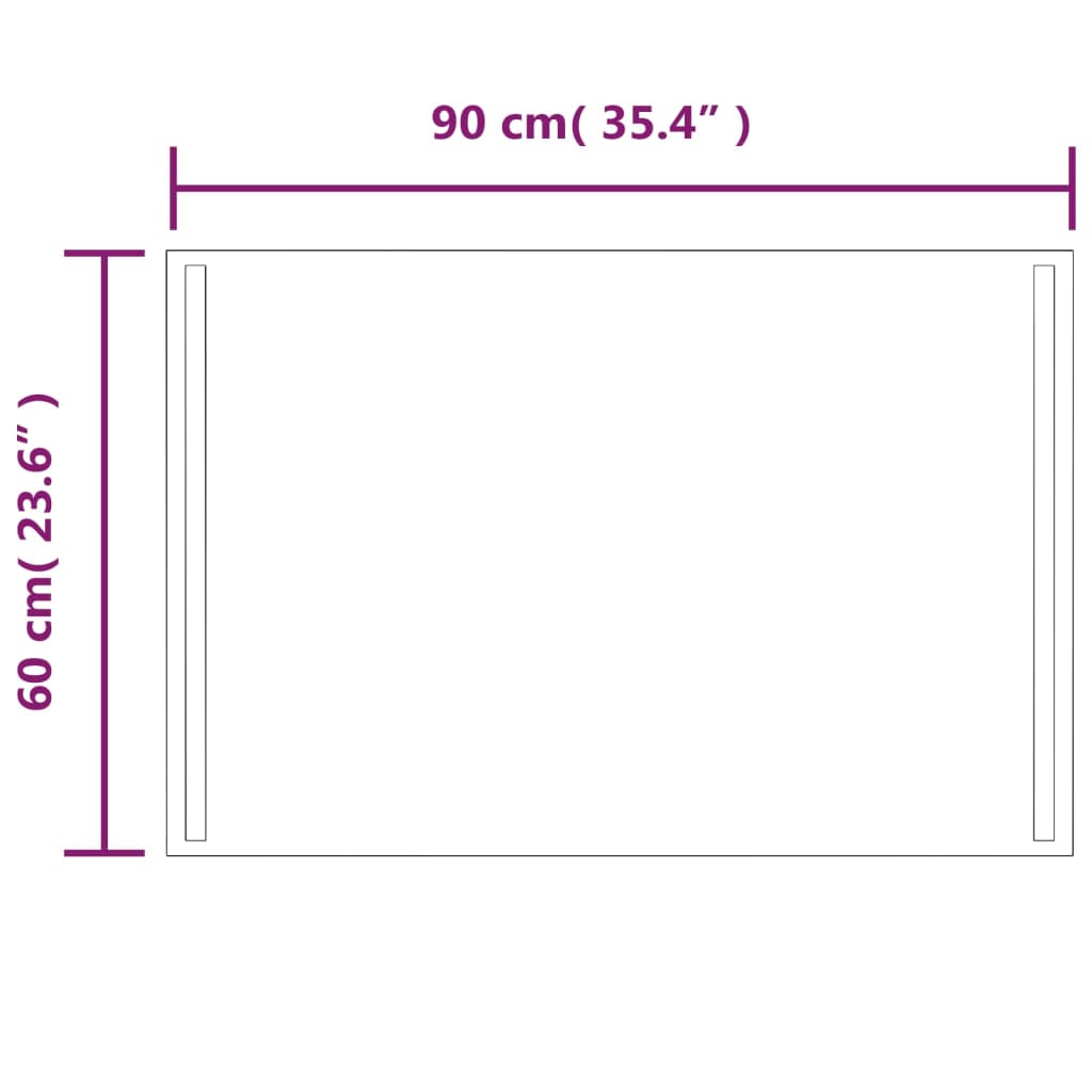 LED kupaonsko ogledalo 60x90 cm