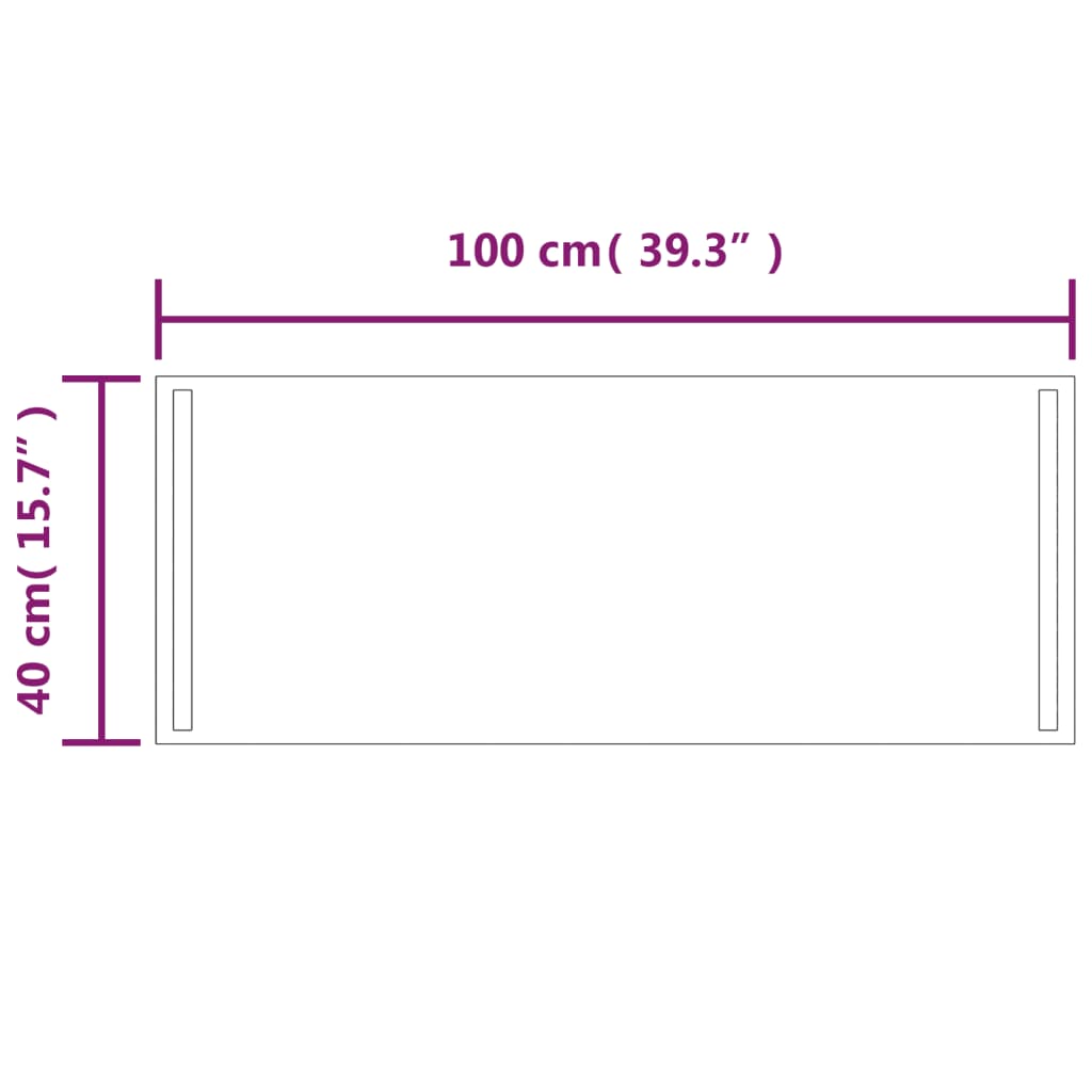 LED kupaonsko ogledalo 40x100 cm