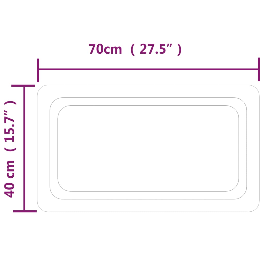 LED kupaonsko ogledalo 40x70 cm