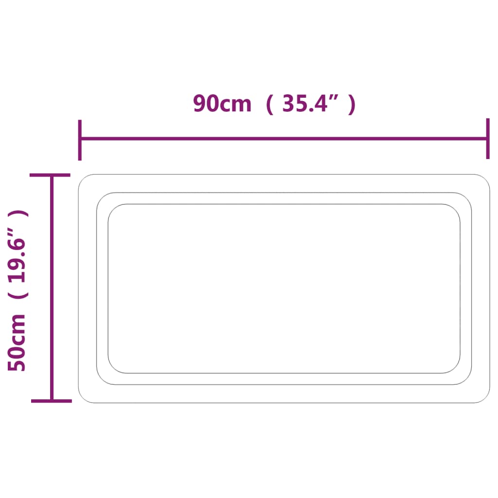LED kupaonsko ogledalo 50x90 cm