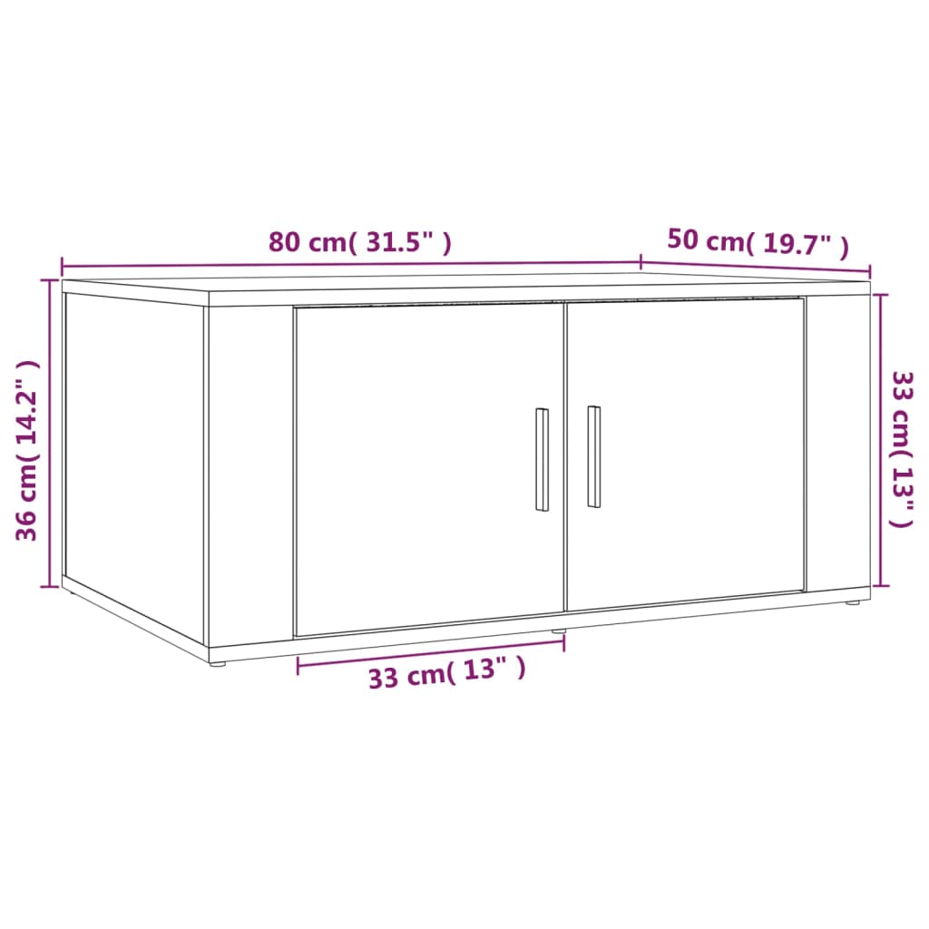 Stolić za kavu crni 80 x 50 x 36 cm od konstruiranog drva