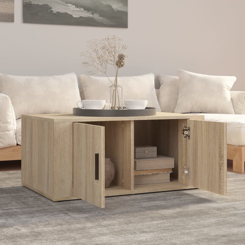 Stolić za kavu boja hrasta 80x50x36 cm konstruirano drvo