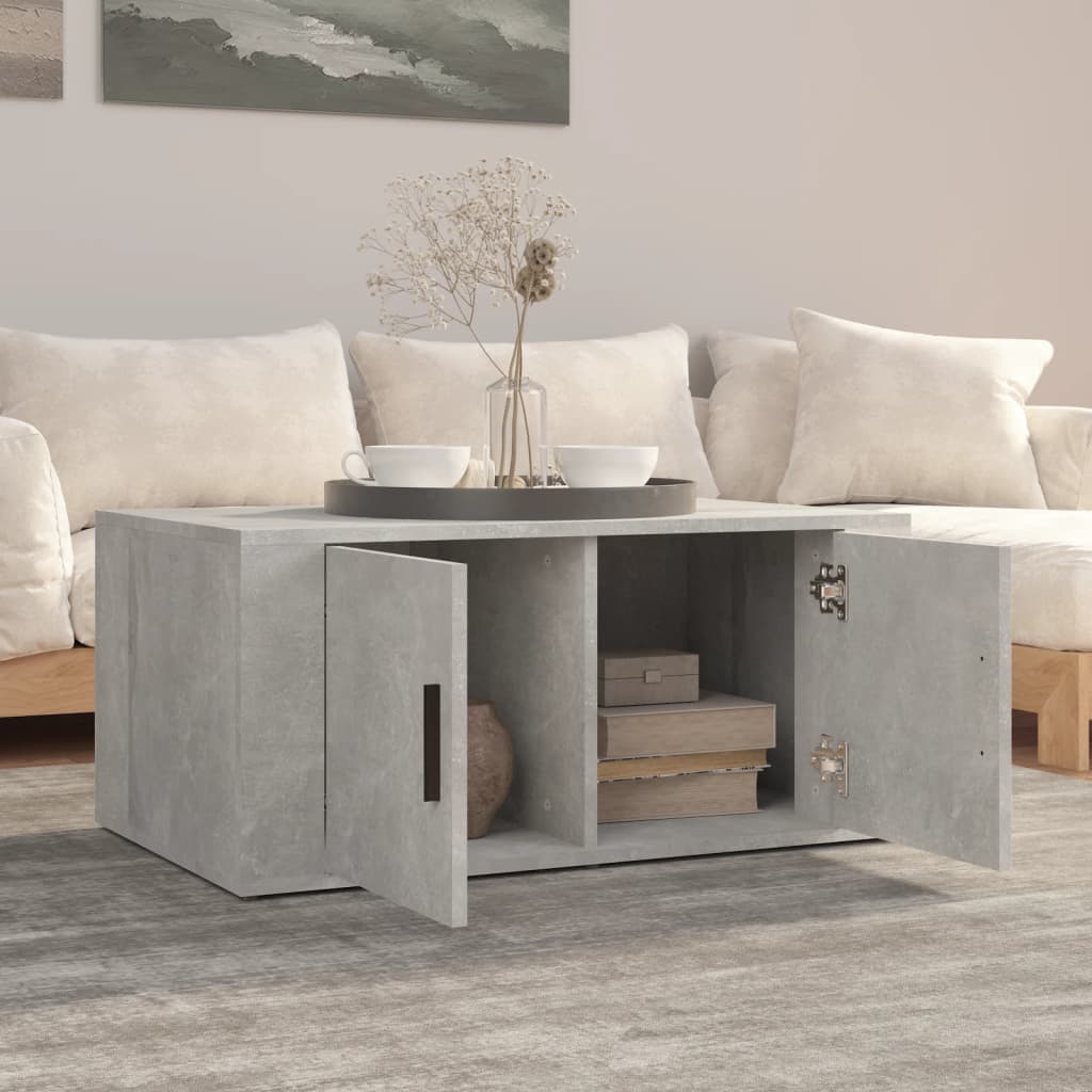 Stolić za kavu boja betona 80x50x36 cm konstruirano drvo