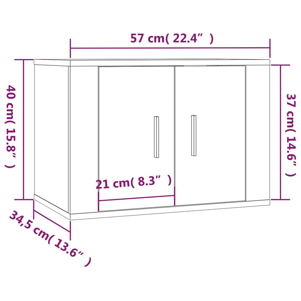 Zidni TV ormarić Boja sivog hrasta sonome 57x34,5x40 cm