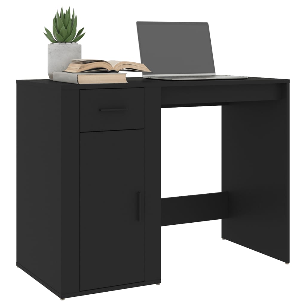 Radni stol crni 100 x 49 x 75 cm od konstruiranog drva