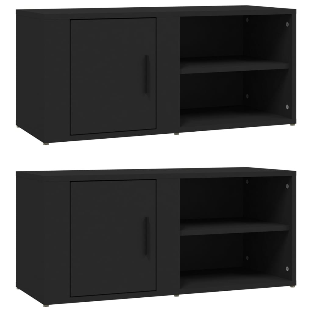 TV ormarići 2 kom crni 80 x 31,5 x 36 cm konstruirano drvo