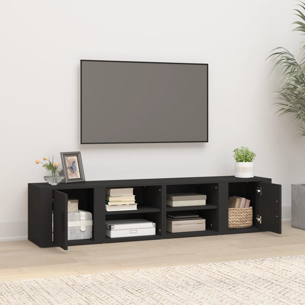 TV ormarići 2 kom crni 80 x 31,5 x 36 cm konstruirano drvo