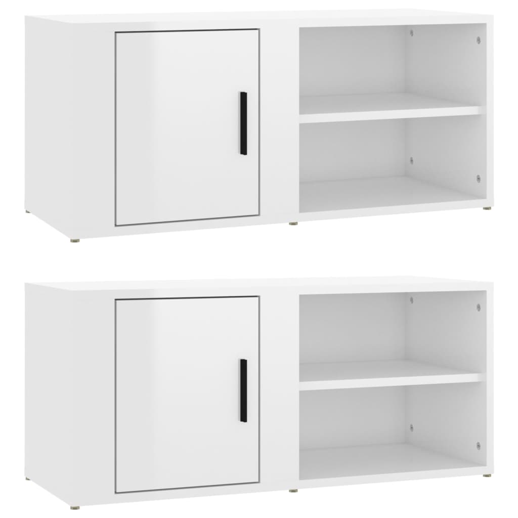 TV ormarić 2 kom sjajni bijeli 80x31,5x36 cm konstruirano drvo