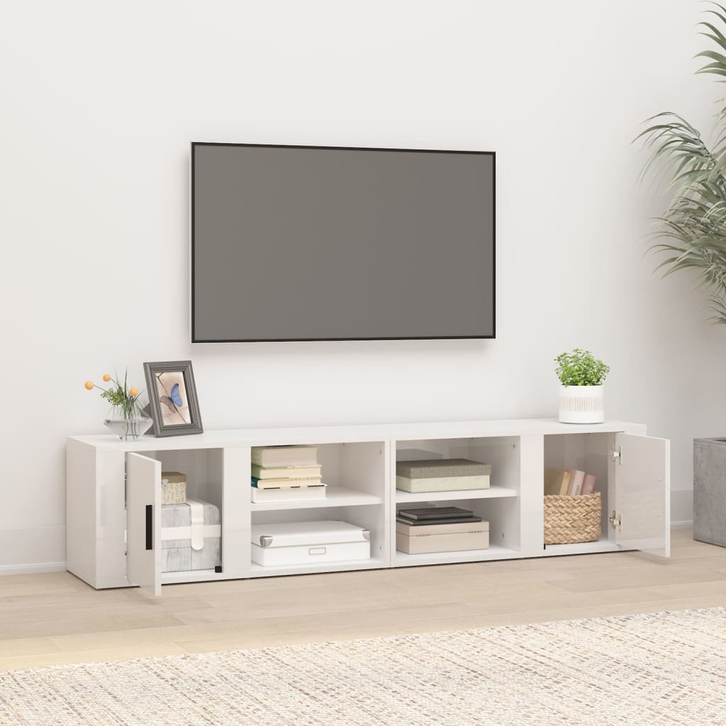 TV ormarić 2 kom sjajni bijeli 80x31,5x36 cm konstruirano drvo