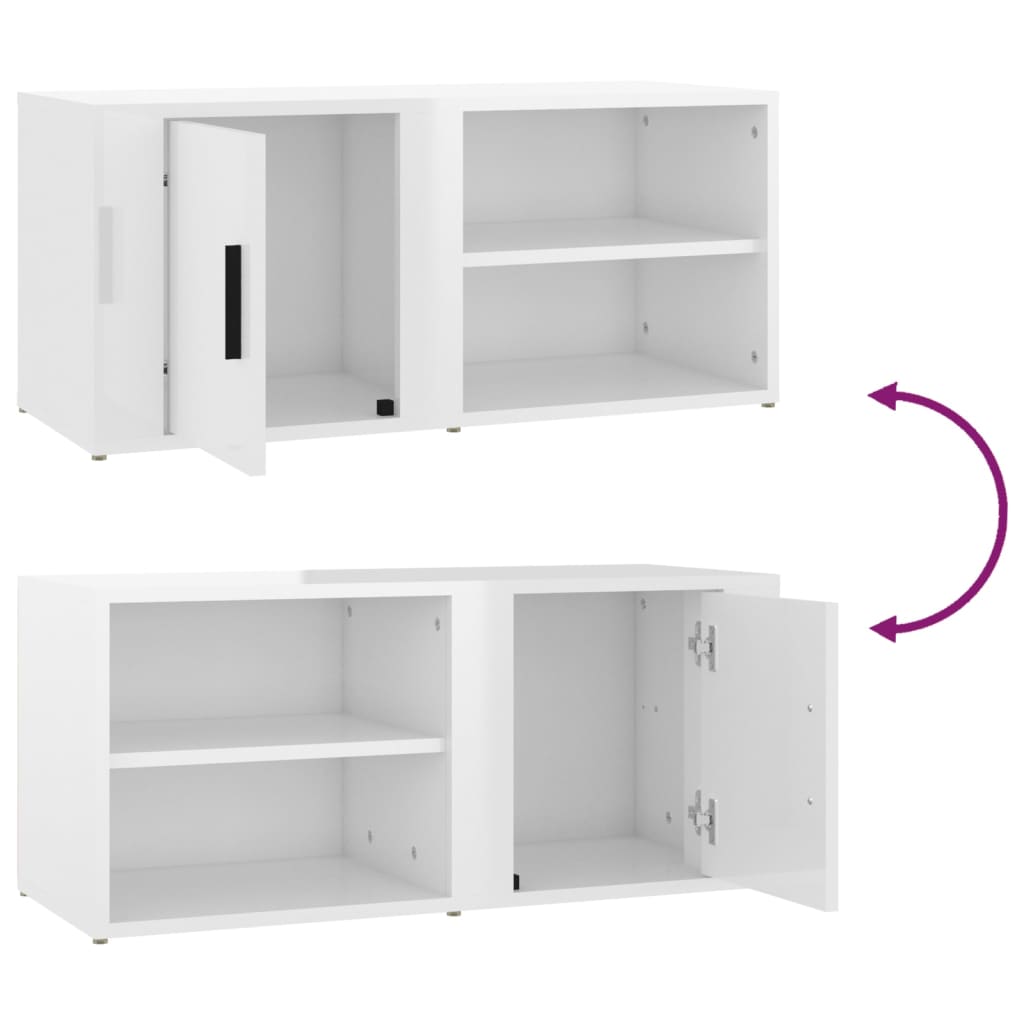 TV ormarić 2 kom sjajni bijeli 80x31,5x36 cm konstruirano drvo