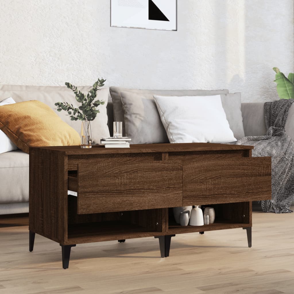 Bočni stolići 2 kom Smeđi hrasta 50x46x50 cm konstruirano drvo
