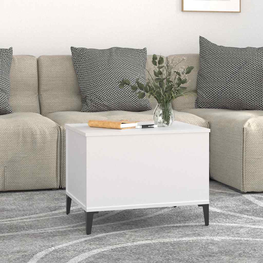 Stolić za kavu bijeli 60 x 44,5 x 45 cm od konstruiranog drva