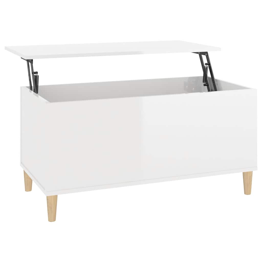 Stolić za kavu sjajni bijeli 90x44,5x45 cm konstruirano drvo