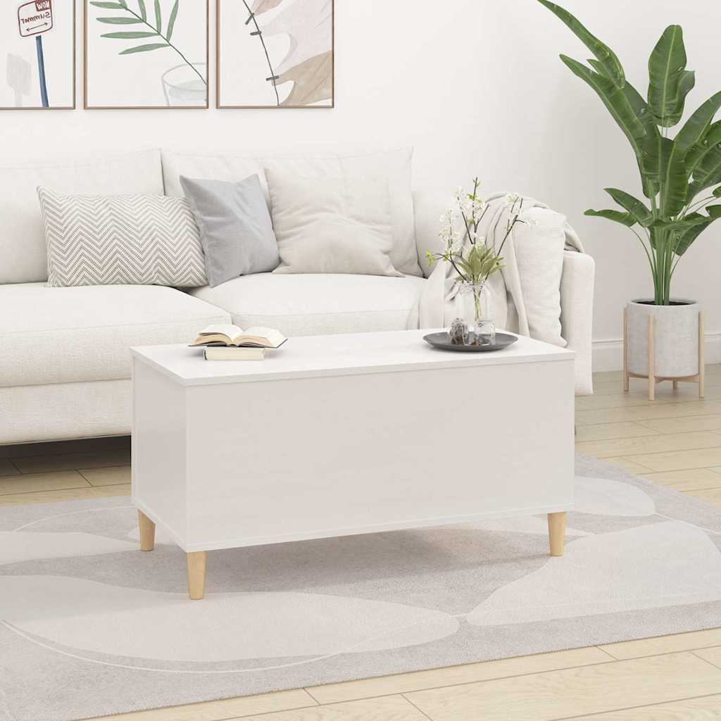 Stolić za kavu sjajni bijeli 90x44,5x45 cm konstruirano drvo