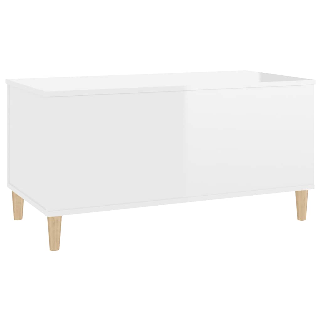 Stolić za kavu sjajni bijeli 90x44,5x45 cm konstruirano drvo