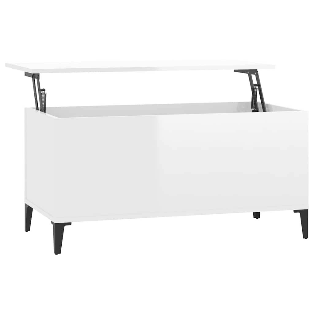 Stolić za kavu sjajni bijeli 90x44,5x45 cm konstruirano drvo