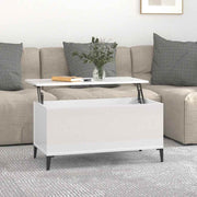 Stolić za kavu sjajni bijeli 90x44,5x45 cm konstruirano drvo