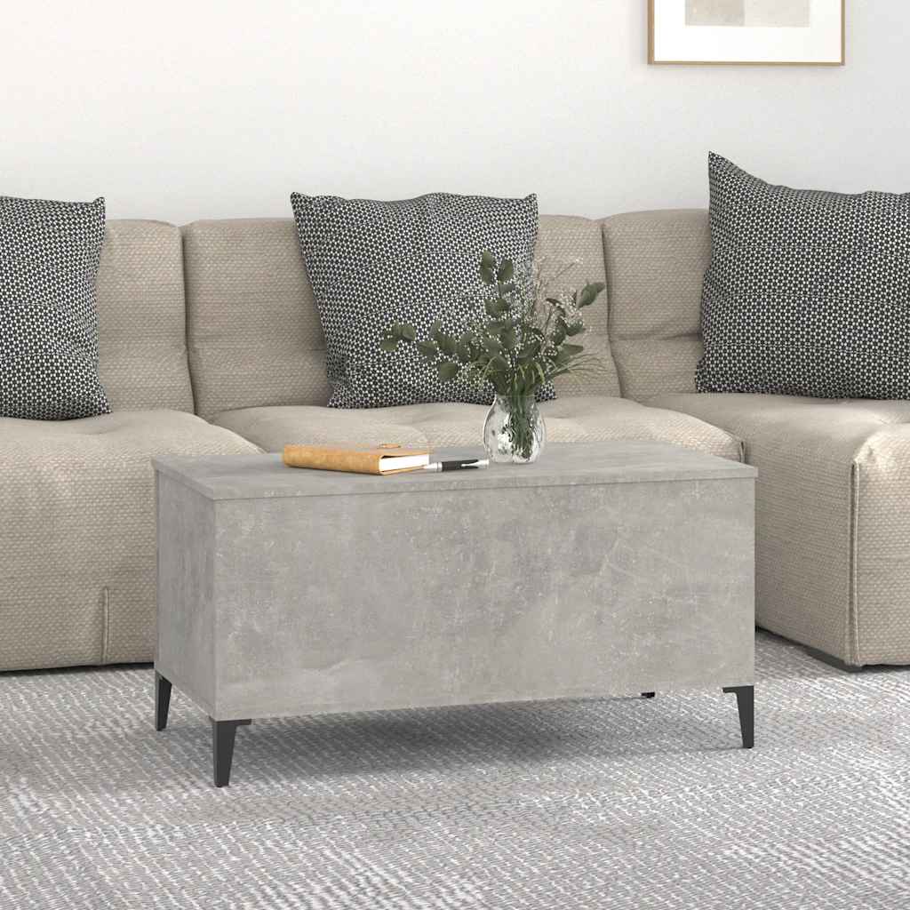 Stolić za kavu siva boja betona 90x44,5x45 cm konstruirano drvo