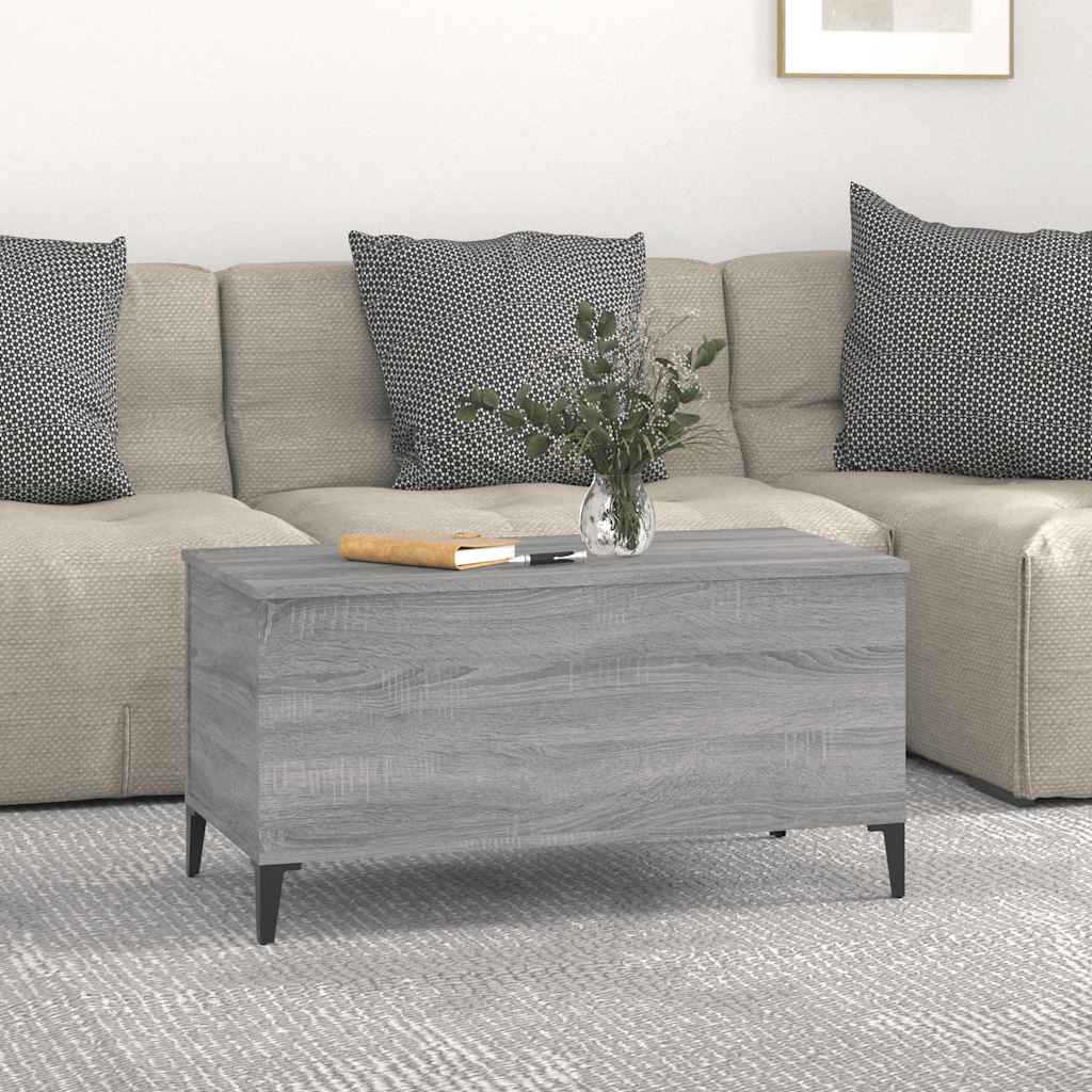 Stolić za kavu siva boja hrasta 90x44,5x45 cm konstruirano drvo