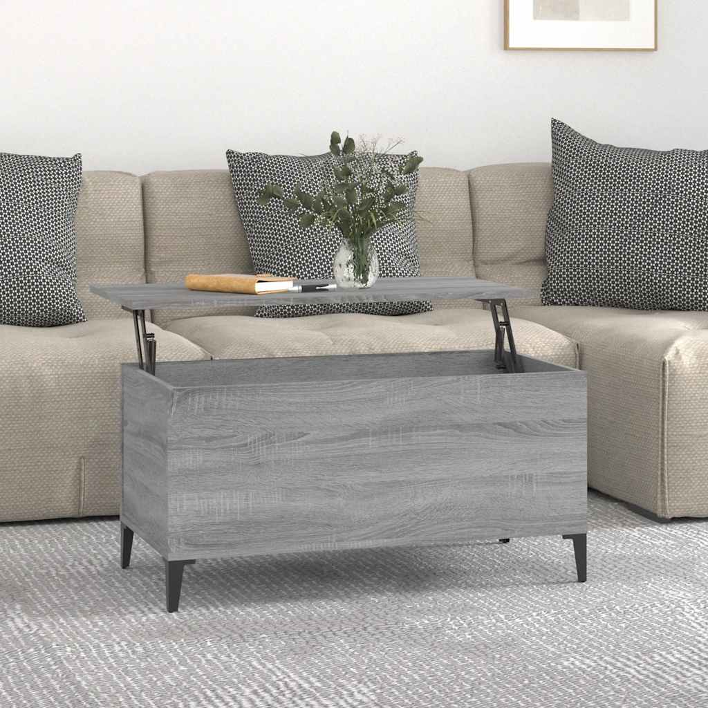 Stolić za kavu siva boja hrasta 90x44,5x45 cm konstruirano drvo
