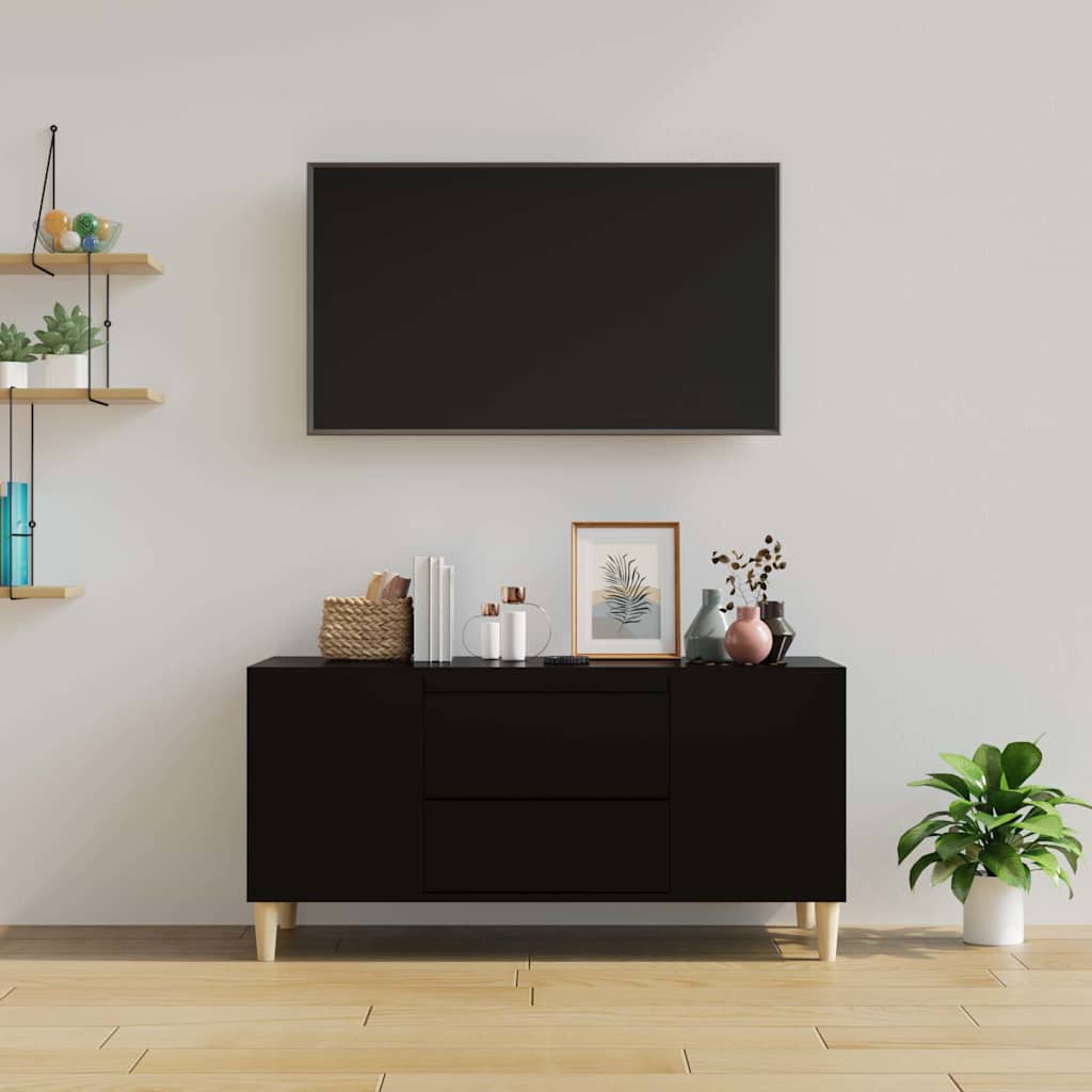 TV ormarić crni 102 x 44,5 x 50 cm od konstruiranog drva