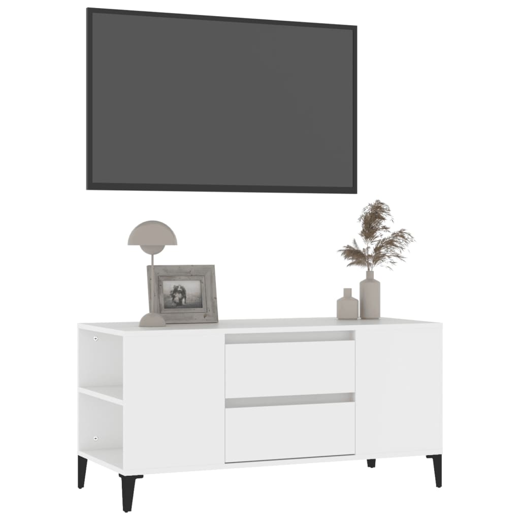 TV ormarić bijeli 102 x 44,5 x 50 cm od konstruiranog drva