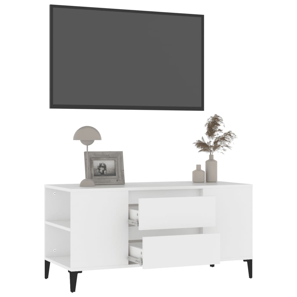 TV ormarić bijeli 102 x 44,5 x 50 cm od konstruiranog drva
