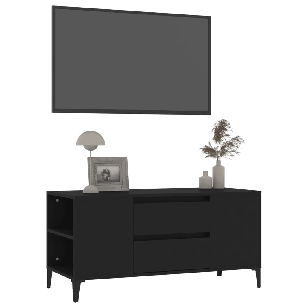 TV ormarić crni 102 x 44,5 x 50 cm od konstruiranog drva