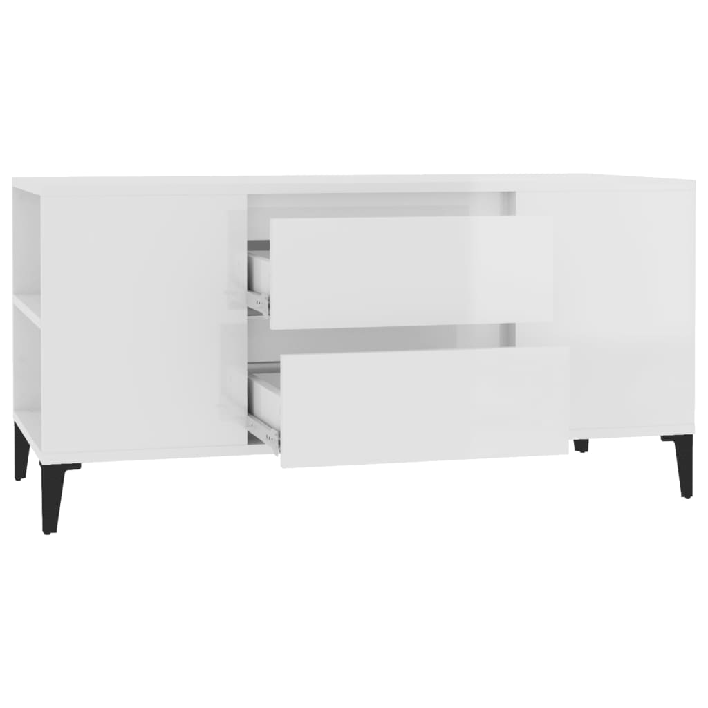 TV ormarić sjajni bijeli 102 x 44,5 x 50 cm konstruirano drvo