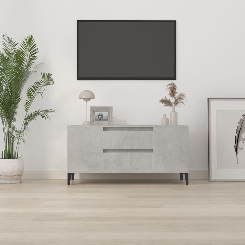 TV ormarić boja betona 102 x 44,5 x 50 cm od konstruiranog drva