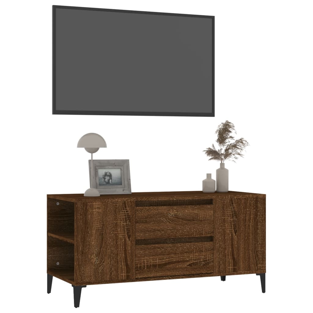 TV ormarić smeđi hrasta 102x44,5x50 cm konstruirano drvo