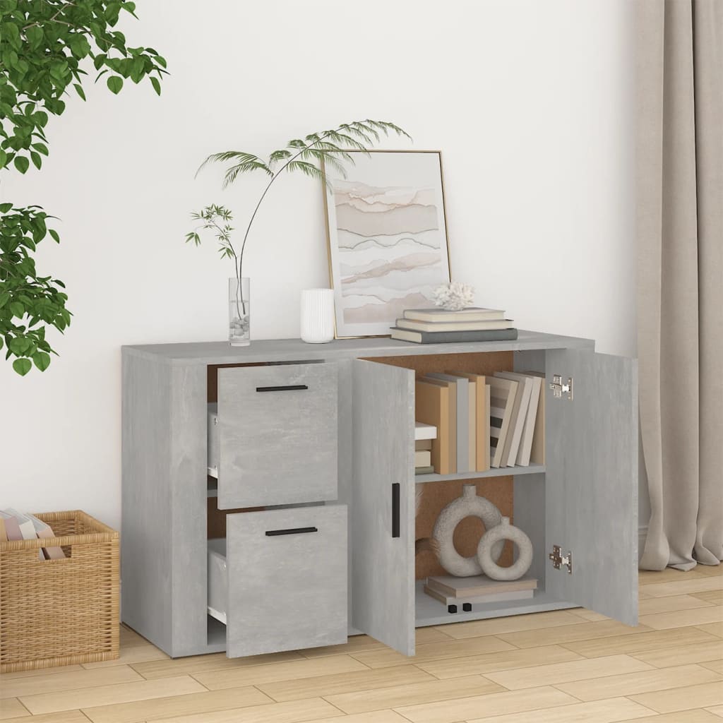 Komoda siva boja betona 100x33x59,5 cm od konstruiranog drva