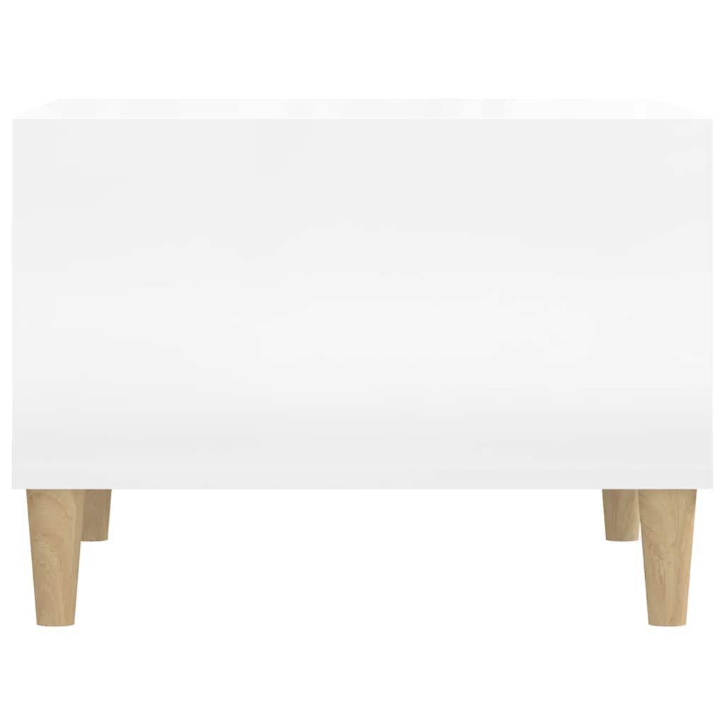 Stolić za kavu sjajni bijeli 60x50x36,5 cm konstruirano drvo