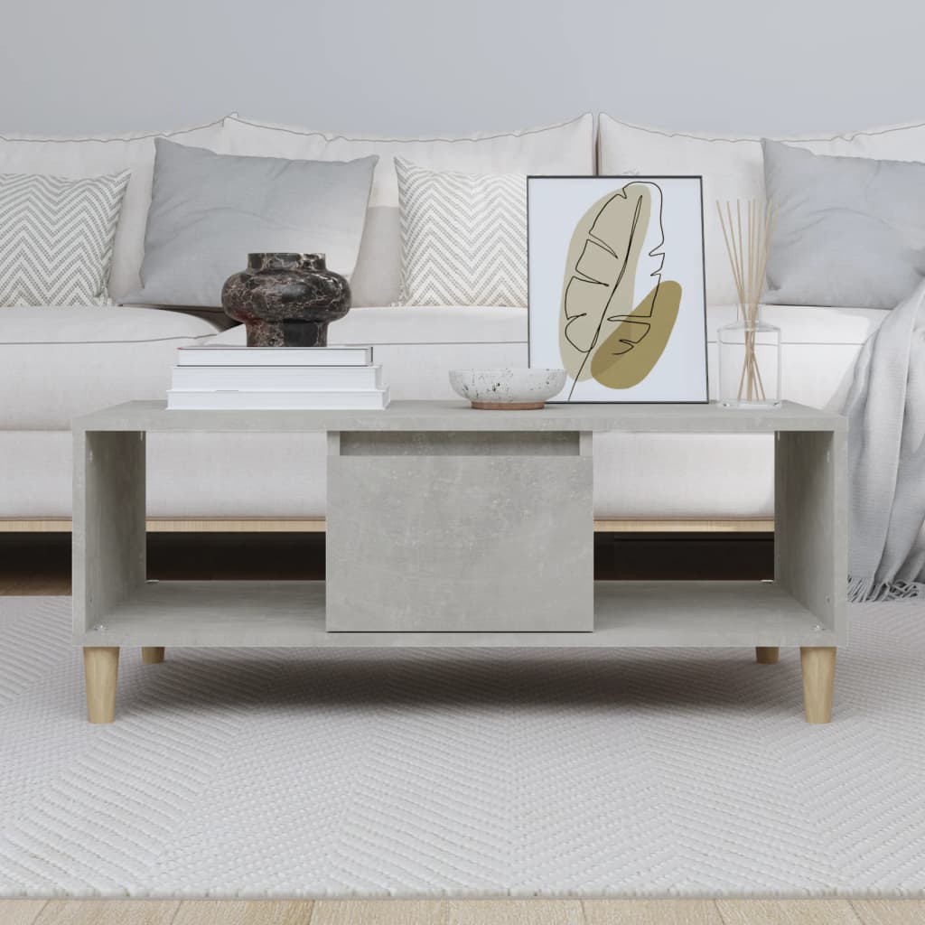 Stolić za kavu boja betona 90x50x36,5 cm konstruirano drvo