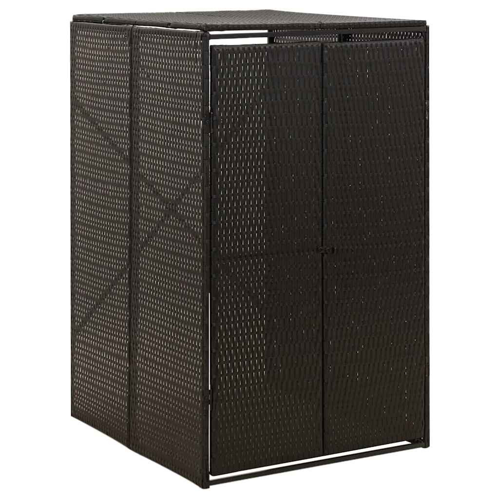 Spremište za kantu za smeće crno 70 x 80 x 117 cm od poliratana