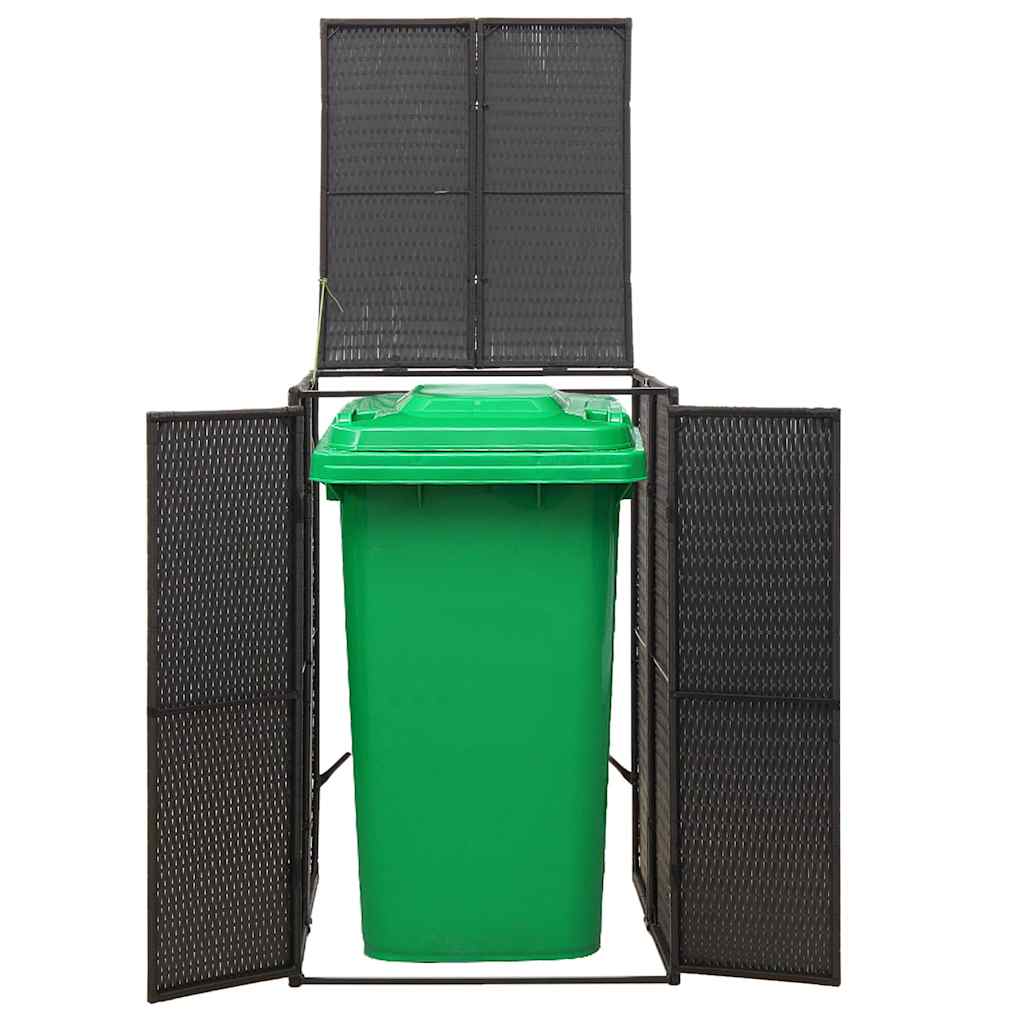 Spremište za kantu za smeće crno 70 x 80 x 117 cm od poliratana