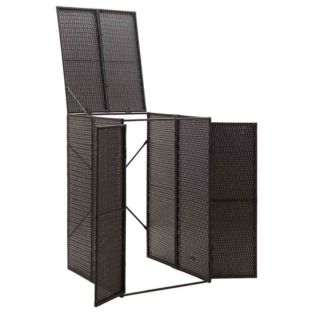 Spremište za kantu za smeće crno 70 x 80 x 117 cm od poliratana