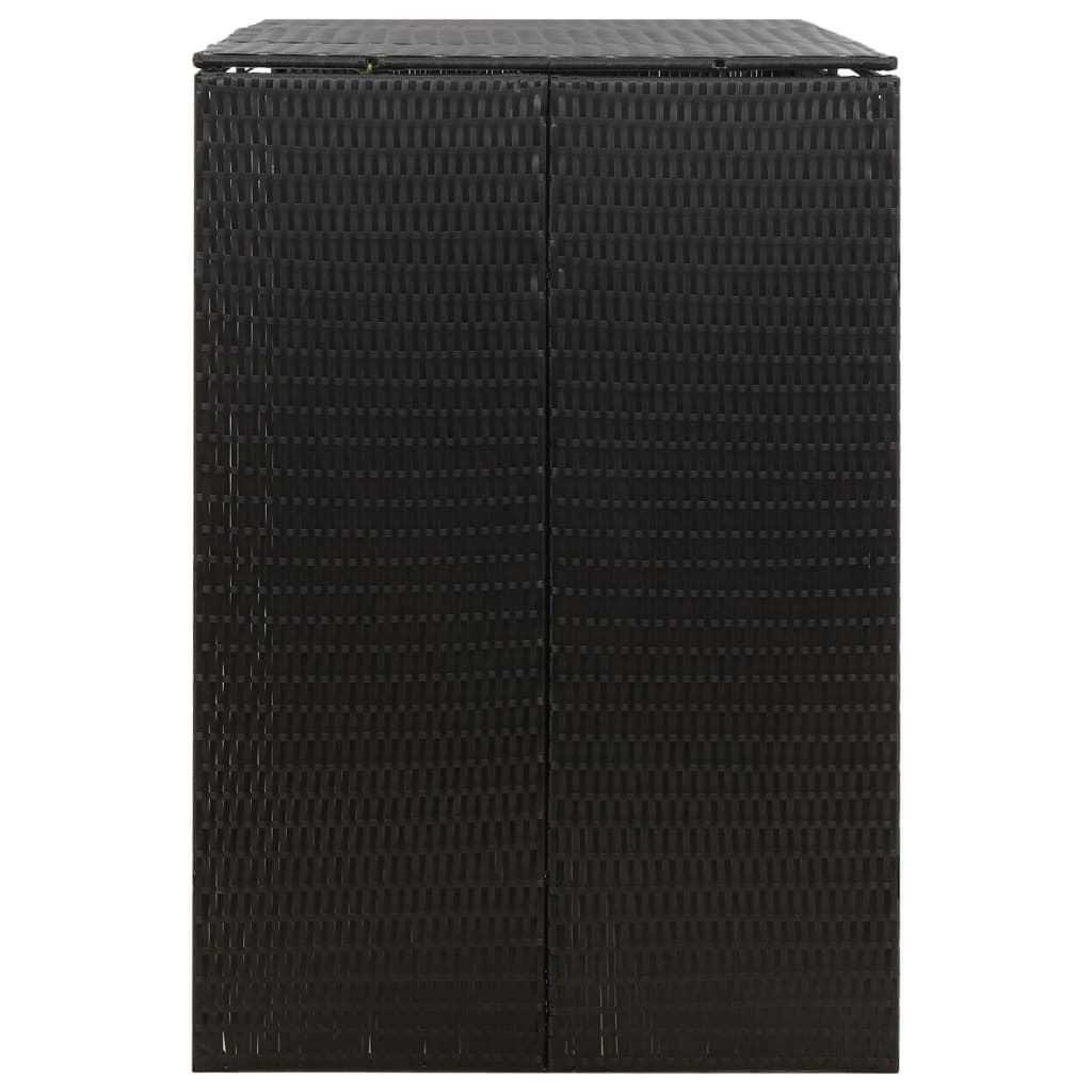 Spremište za 2 kante za smeće crno 140 x 80 x 117 cm poliratan