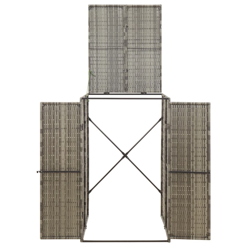 Spremište za kantu za smeće sivo 70 x 80 x 117 cm od poliratana