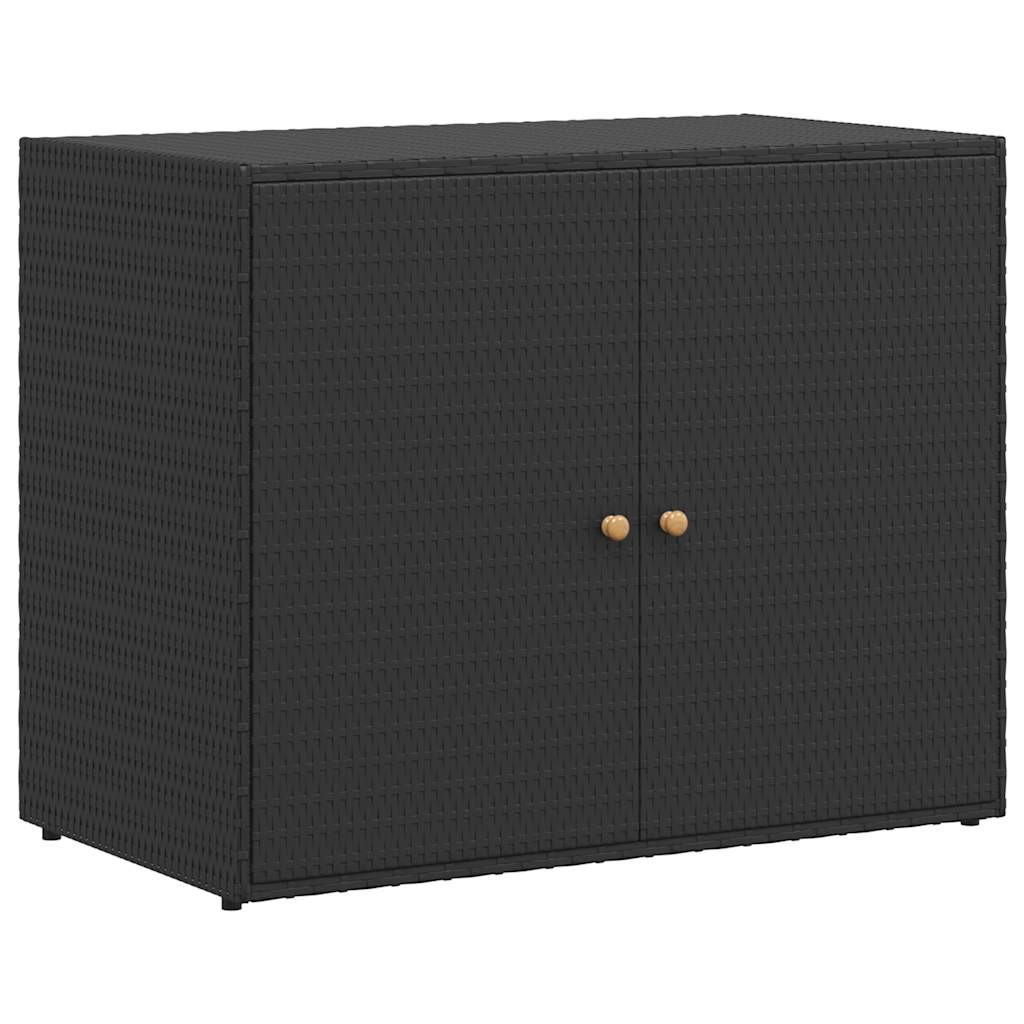 Vrtni ormarić za pohranu crni 100x55,5x80 cm poli ratan